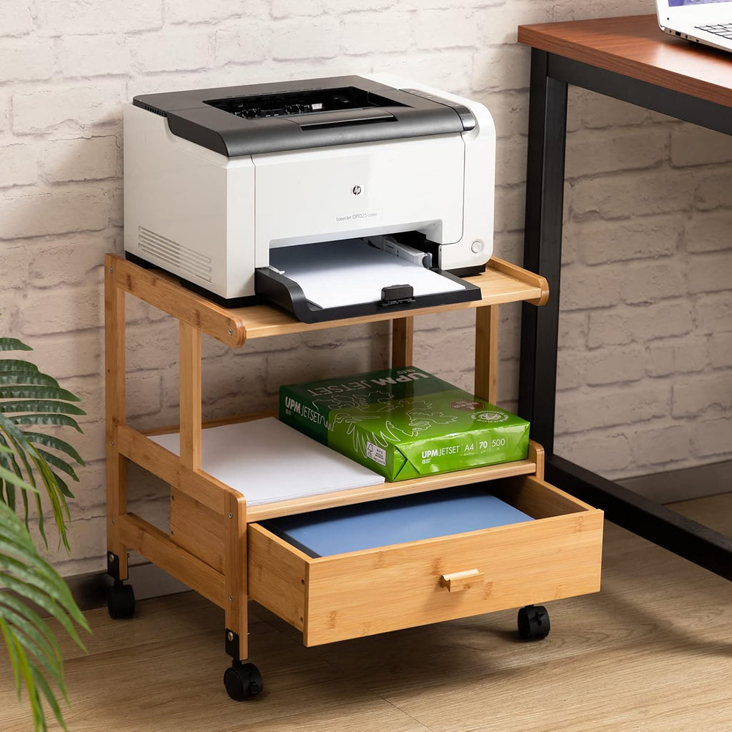 3-Tiers Mobile Printer Stand with Drawer I3415