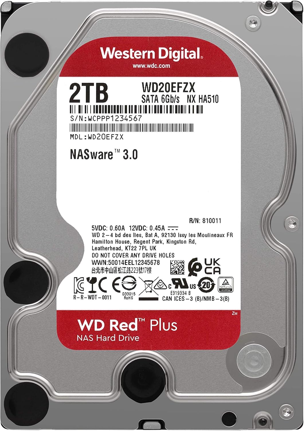 12TB NAS Internal Hard Drive HDD - 7200 RPM, SATA 6 GB/s, CMR, 512 MB Cache, 3.5 K550