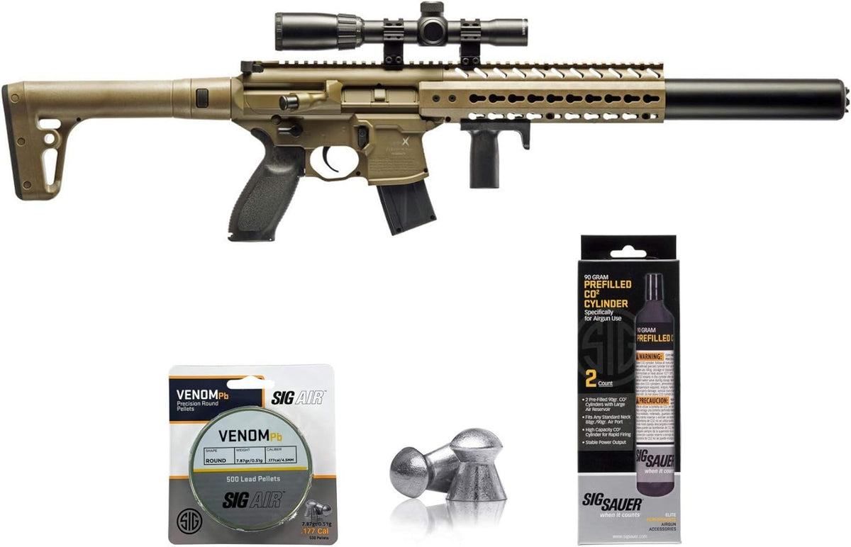 .177 Cal CO2 Powered Air Rifle with 1-4x24 Scope Y676465