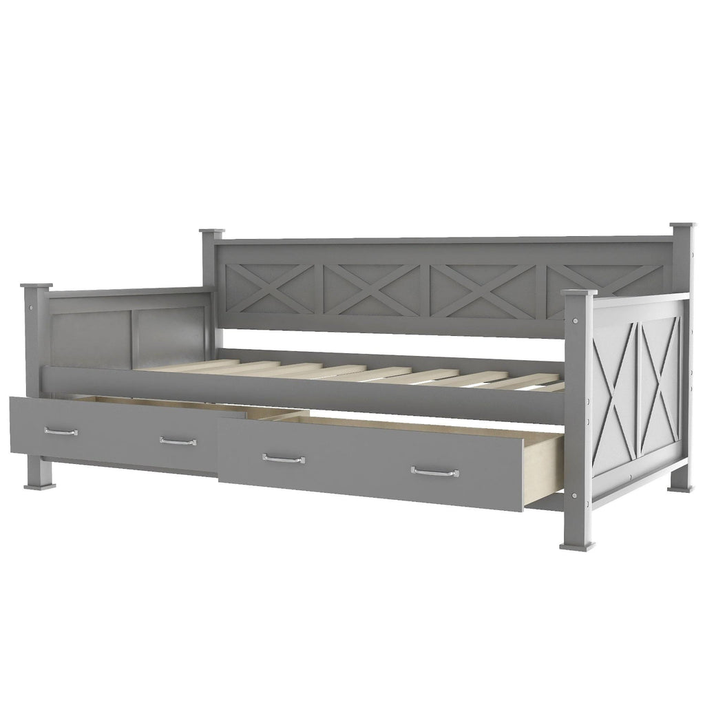 White Twin Size Daybed with 2 Drawers P142