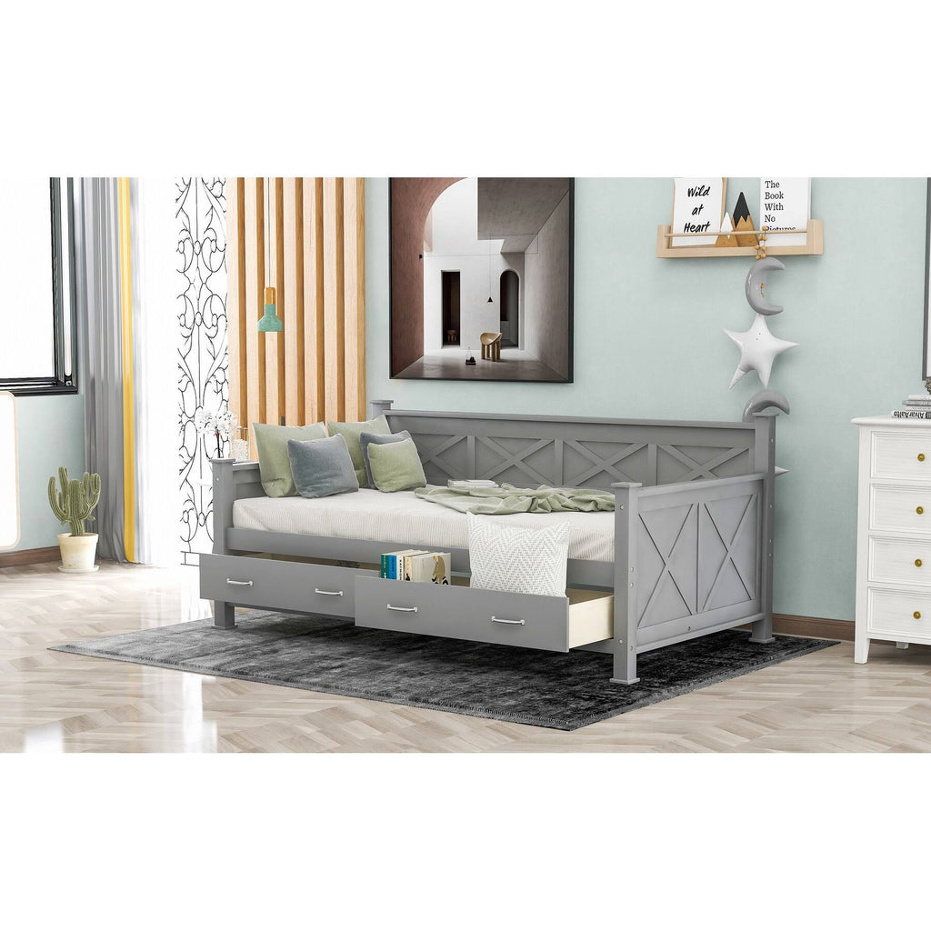 White Twin Size Daybed with 2 Drawers P142