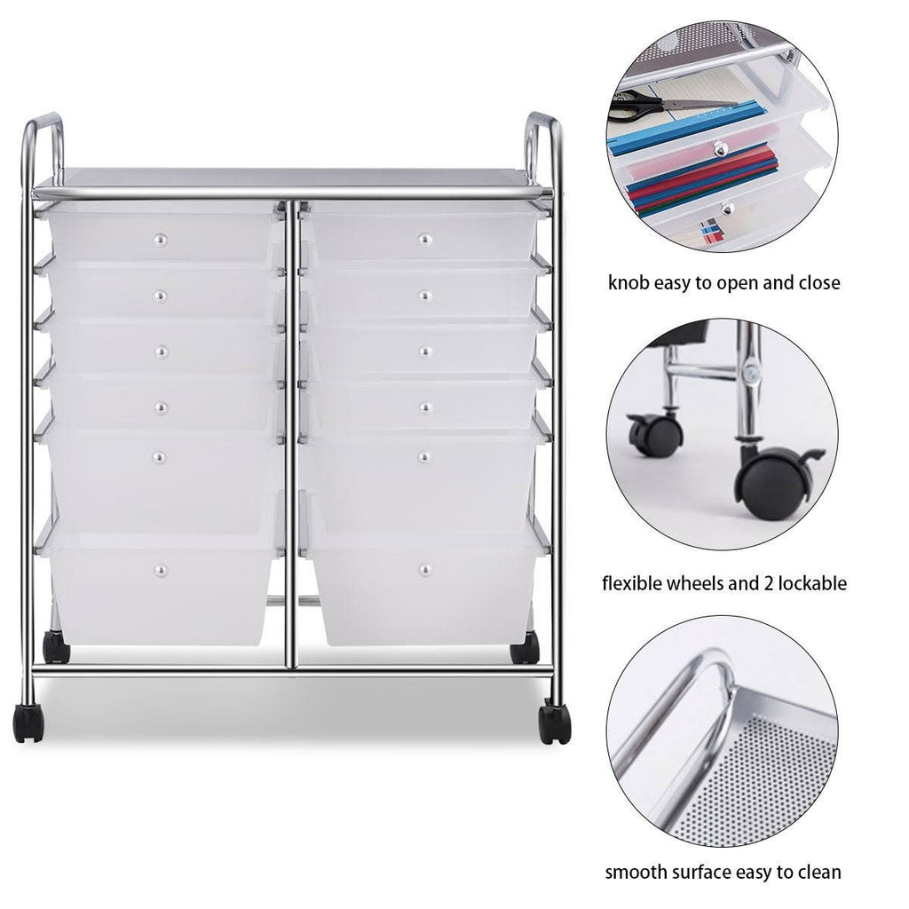 12 Storage Drawer Organizer Rolling Cart B58783