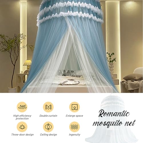 Pink Double Layer Sheer Mesh Canopy Curtain K307279