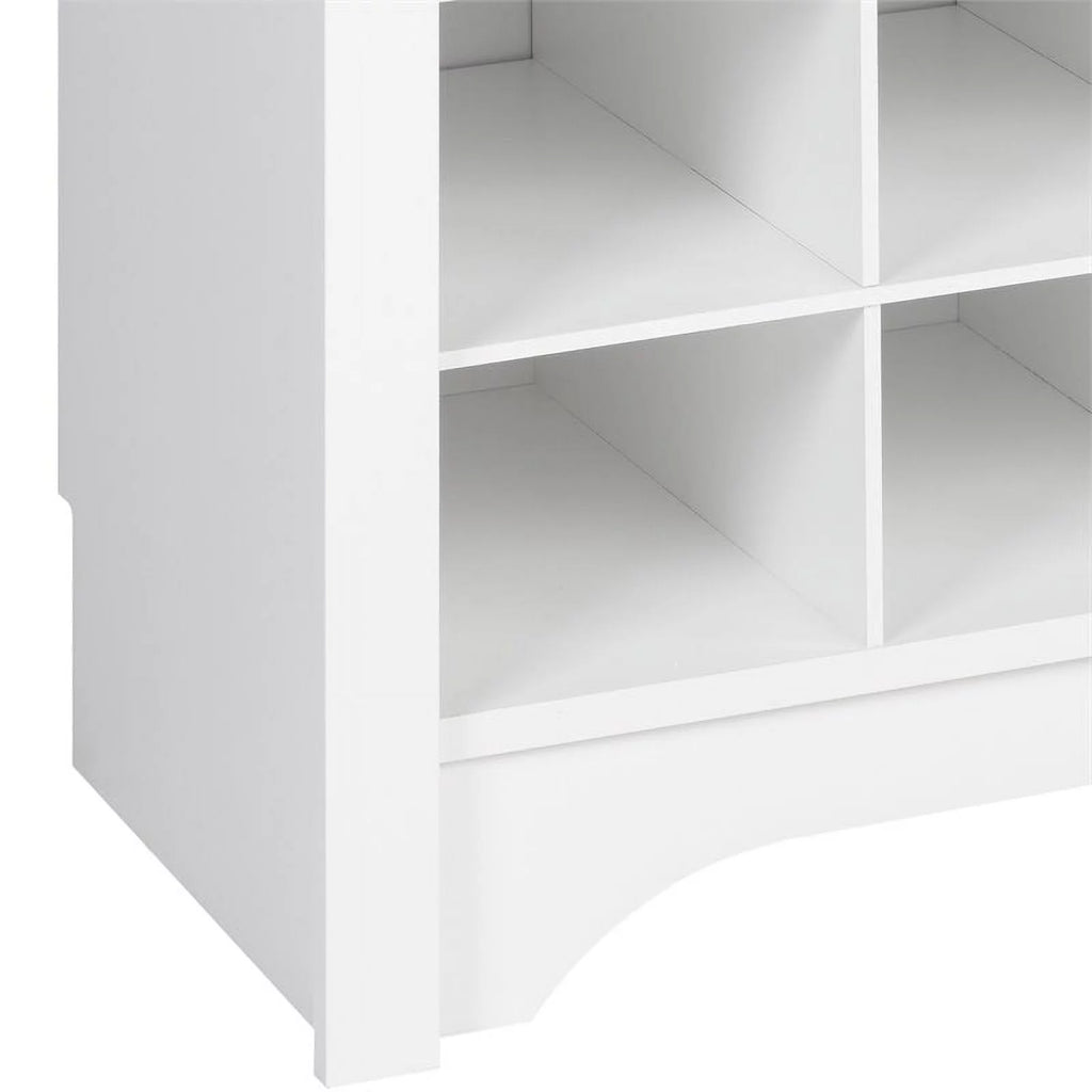 White 36 Cubby Engineered Wood Shoe Cubby Console S151