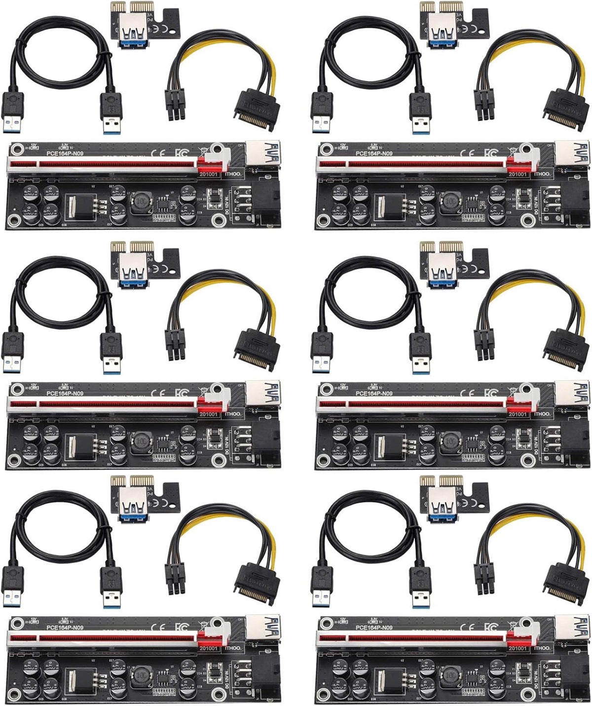 PCI-E 1X to 16X Riser Card with 24in USB 3.0 Extension Cable C18633