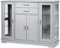 Gray Dining Sideboard Buffet with Glass Door O1024