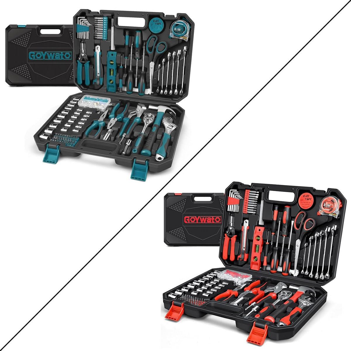 287PCs Hand Tool Set with Hammer, Pliers, Ratchet Wrench, Socket, Tool Box Case S448