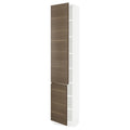 White High Cabinet with shelves and 2 Doors D9654