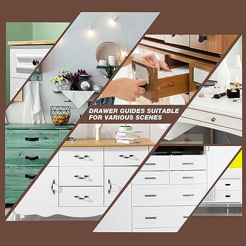 White 5Pcs Plastic Drawer Slides with 15 Screws T54859