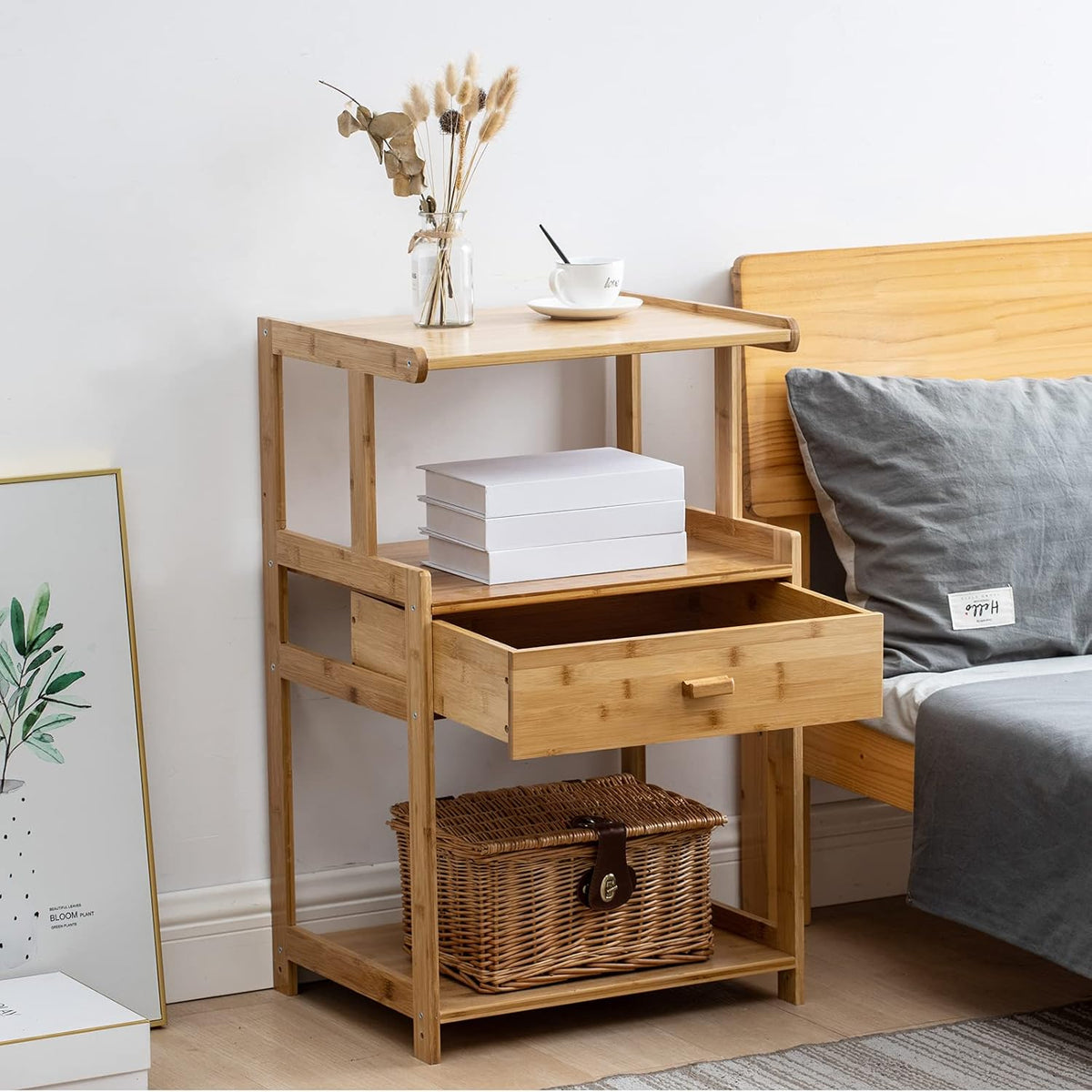 3-Tiers Mobile Printer Stand with Drawer I3415