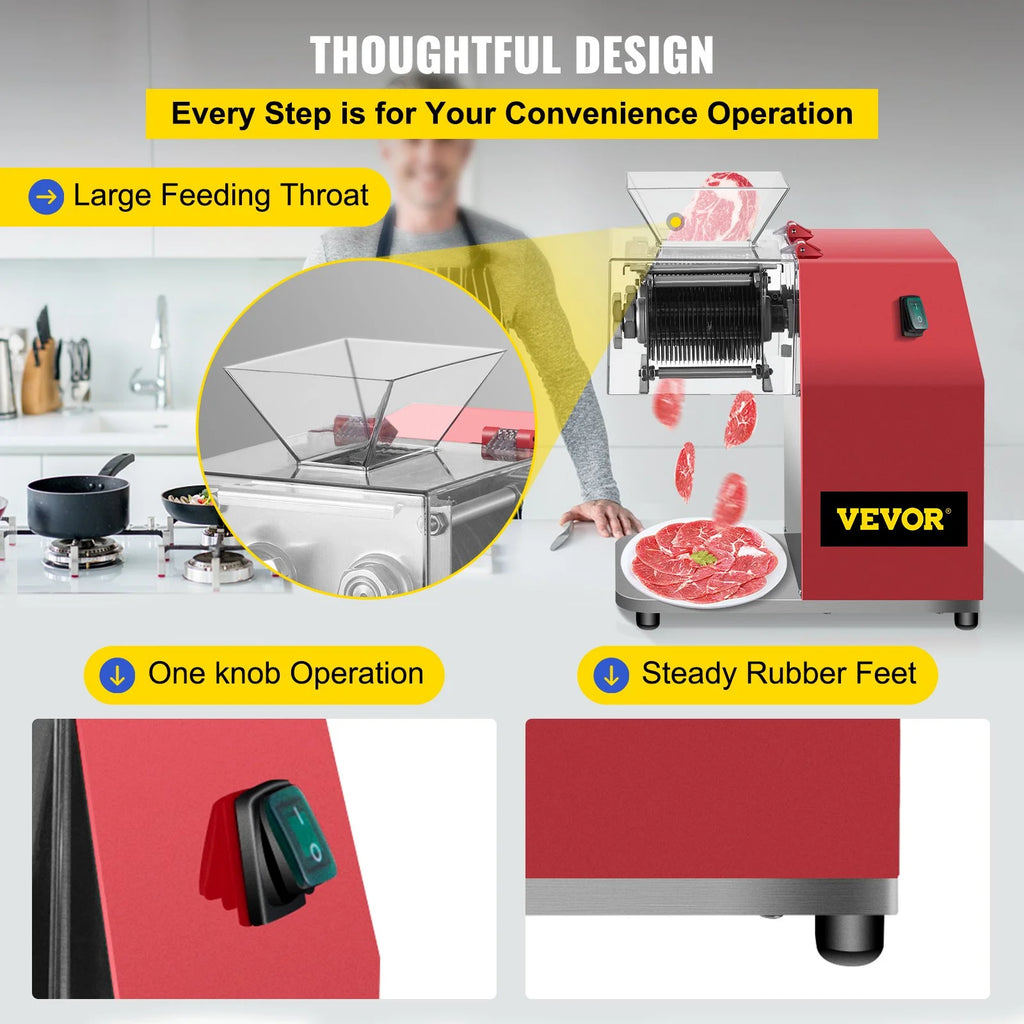 Red Electric Stainless Steel Meat Cutter with 3.5mm Blade I74169