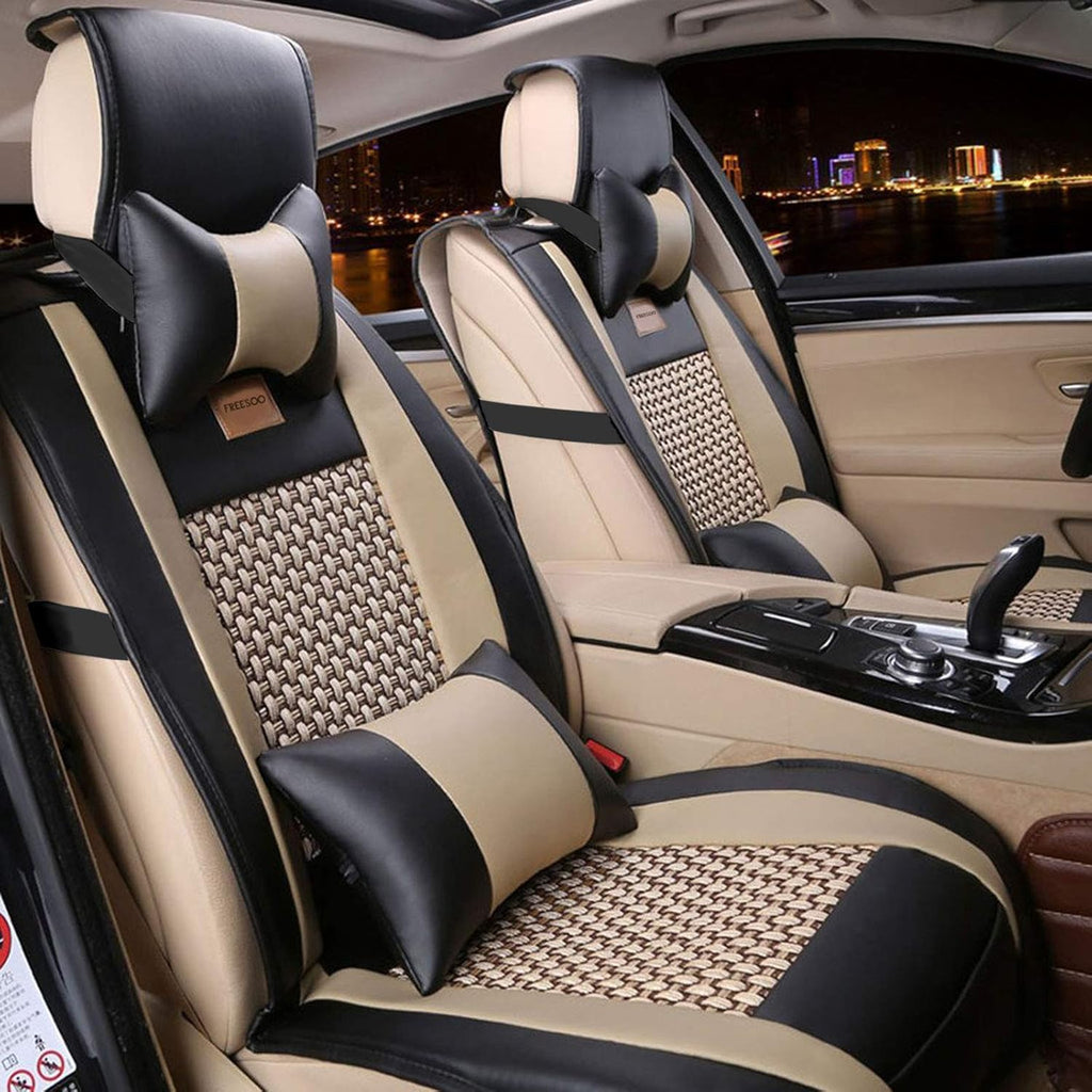 Leather Car Seat Covers Full Set Waterproof Universal P186