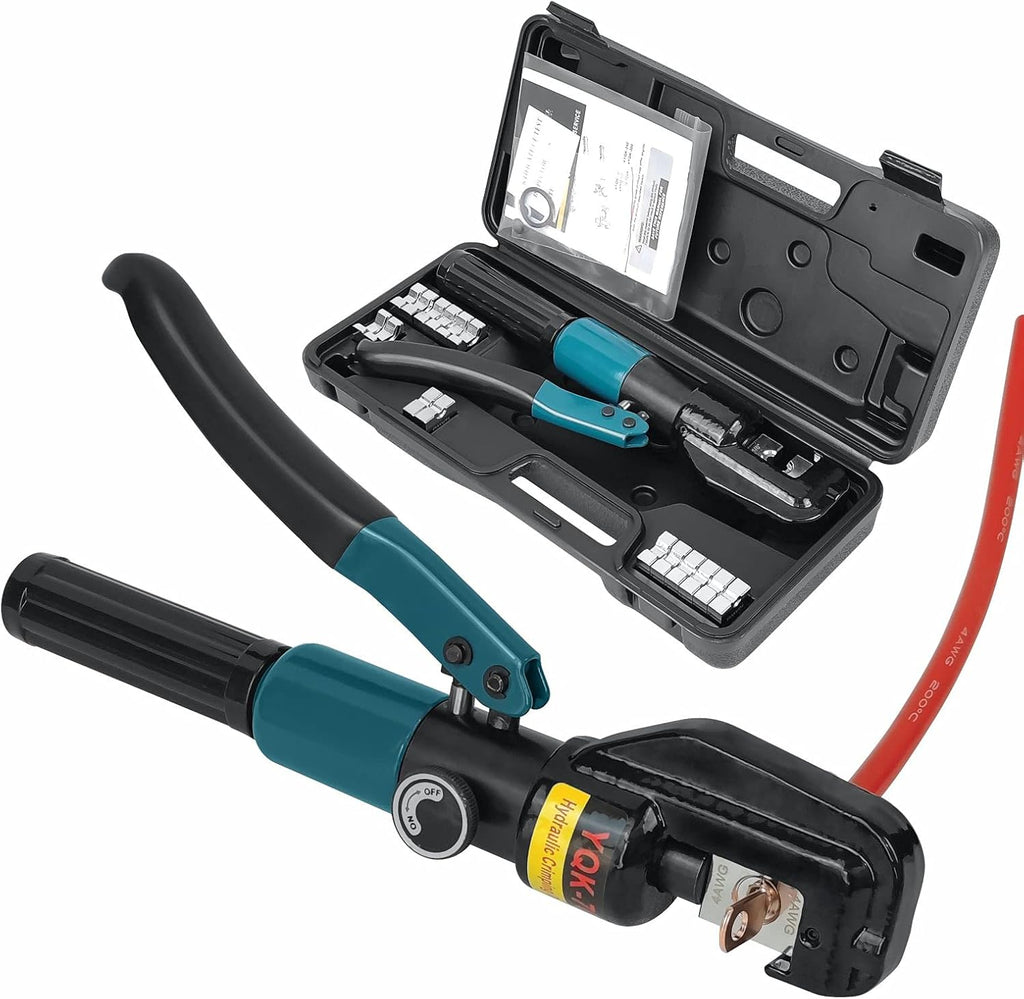 Hydraulic Cable Lug Crimper 16TON 9 AWG to 600 MCM Tool Kit with 13 pairs of Die Sets C769860