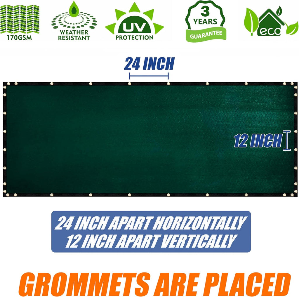 Green Fence Privacy Screen with Bindings & Grommets A733985