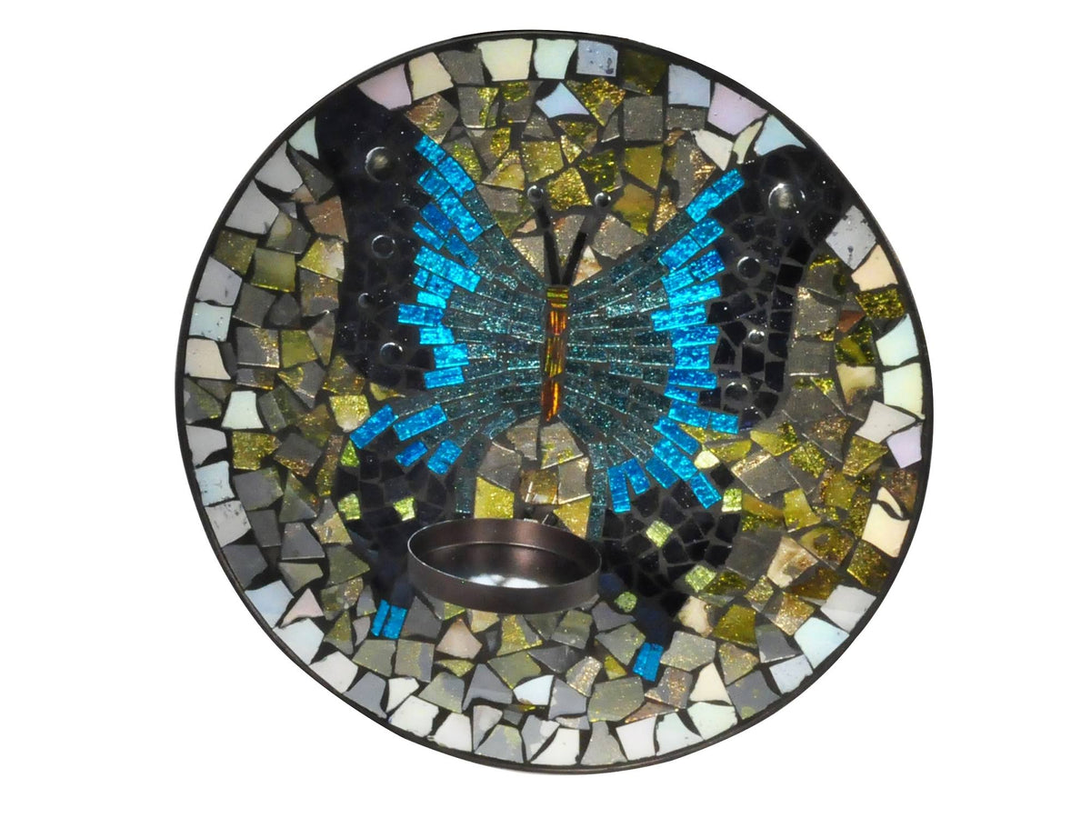 Mosaic Art Glass Candle Holder Charger Y4768