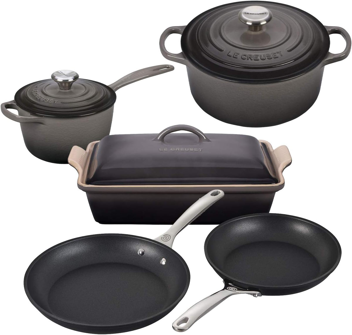 Enameled Cast Iron and Nonstick 8 Piece Cookware Set R554694