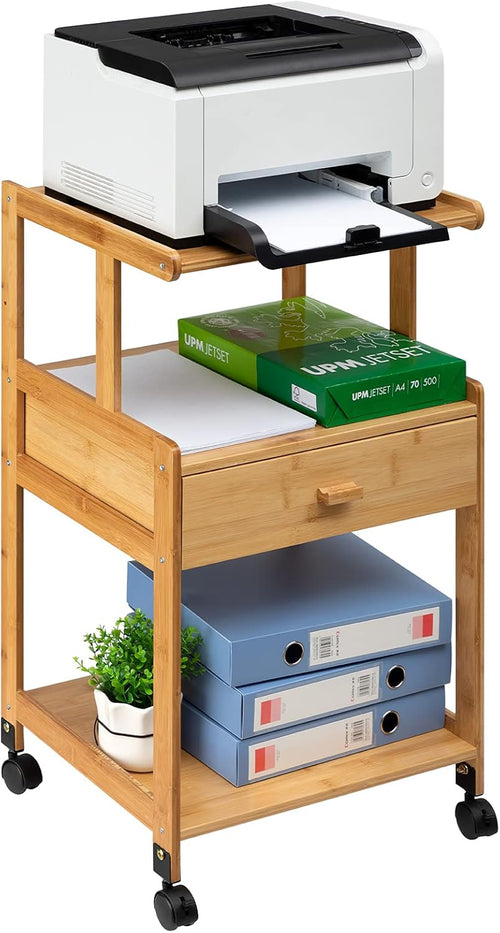 3-Tiers Mobile Printer Stand with Drawer I3415