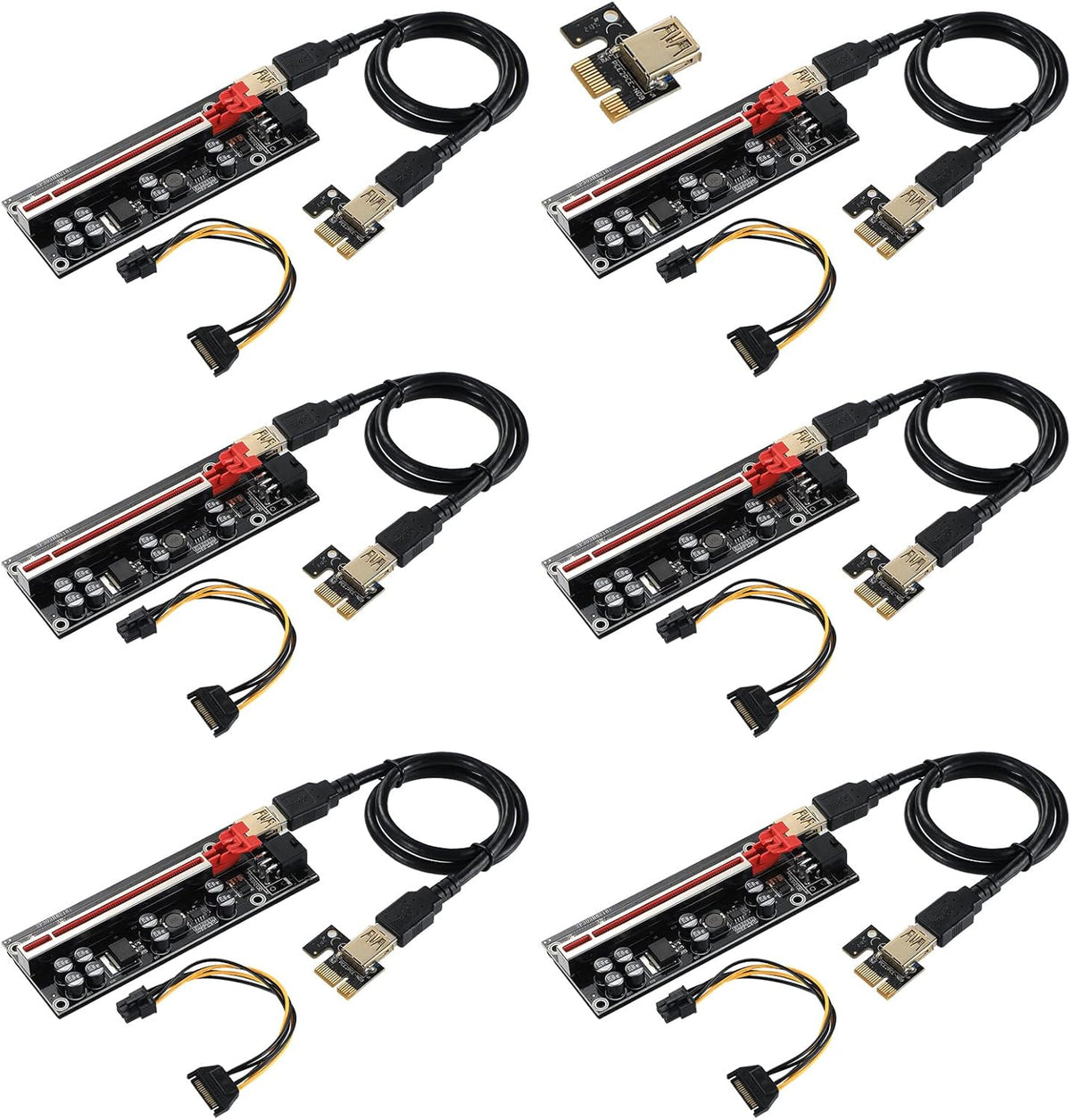 PCI-E 1X to 16X Riser Card with 24in USB 3.0 Extension Cable C18633