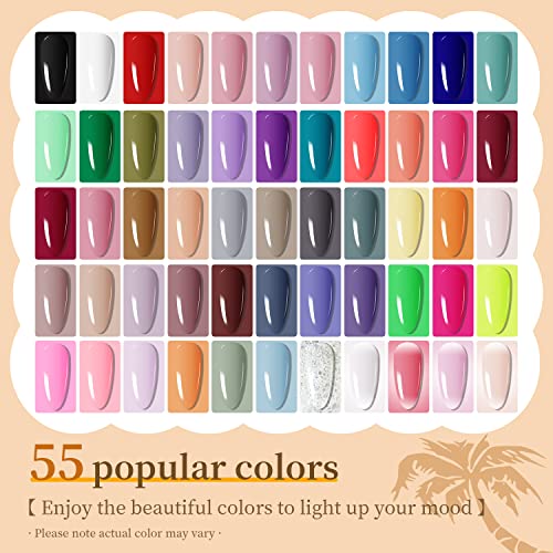 10 Colors Gel Nail Polish Kit with Mini UV LED Nail Lamp Base Coat Top Coat Set C243403