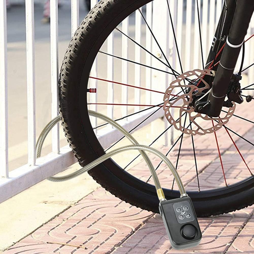 Anti-Theft Wireless Remote Control Alarm Bike Lock 4-Digit Password IP55 Waterproof H5457