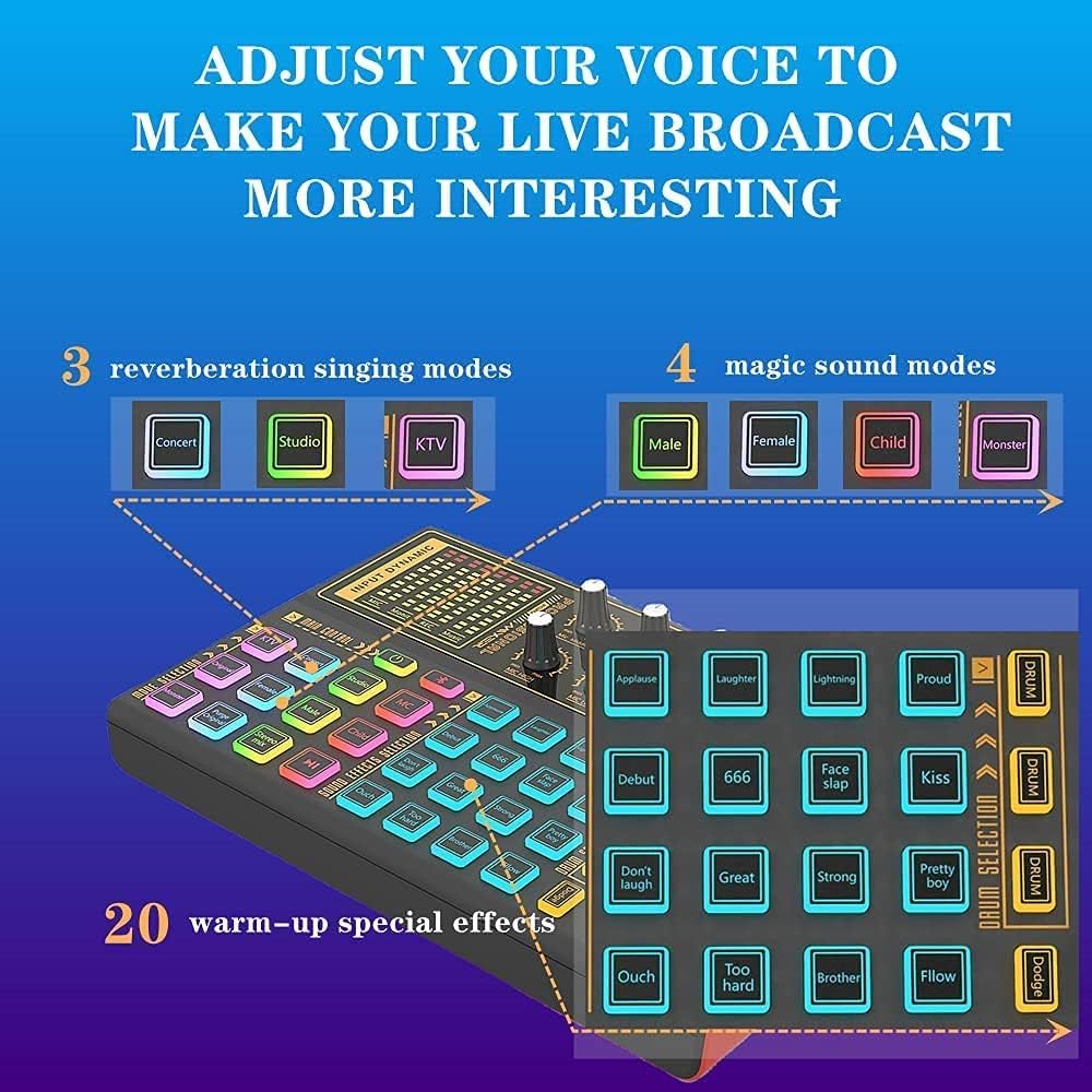 LED Light Sound Mixer Board with Voice Changer, Pack of 2 K561