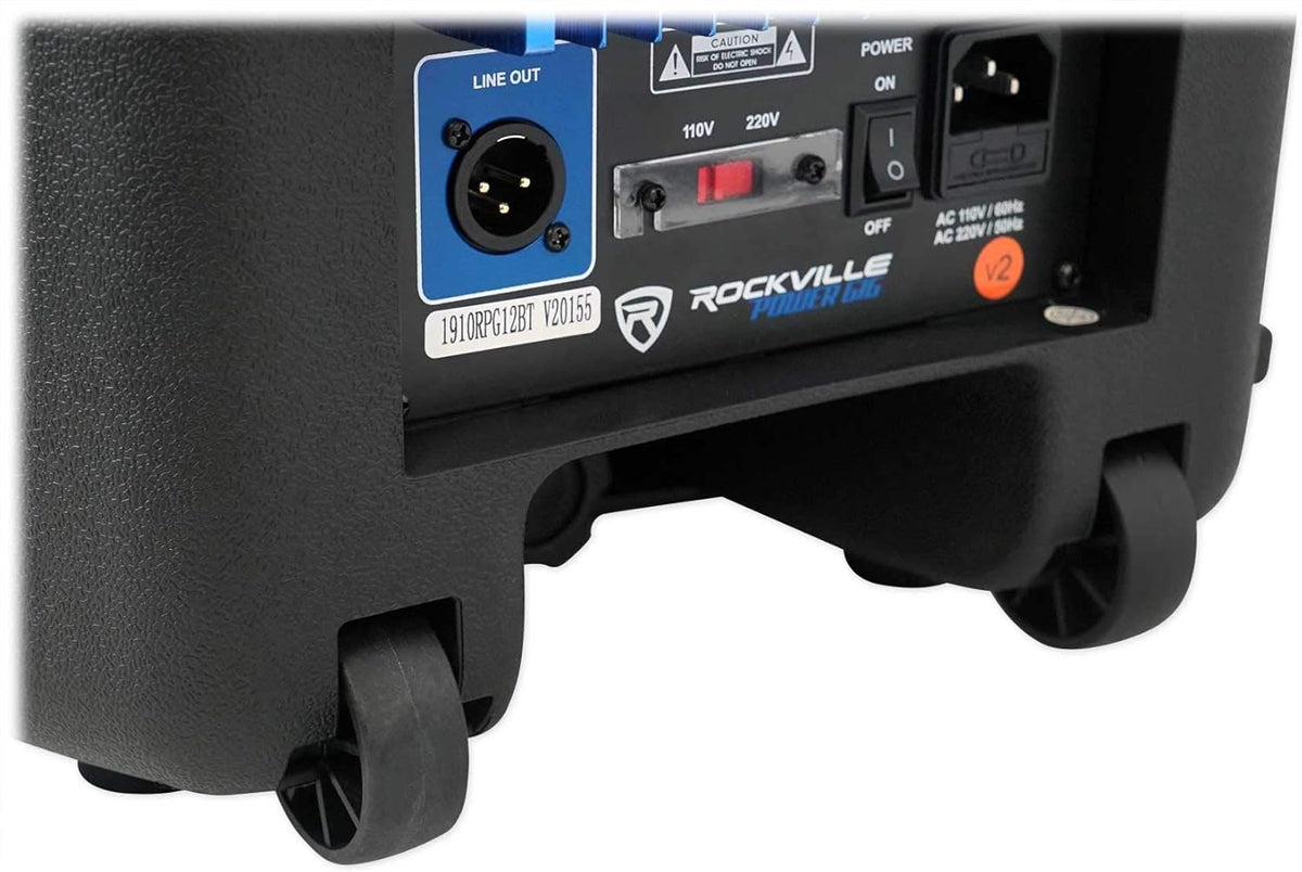 12 Active Bluetooth DJ Speakers with Stands and Cables D986