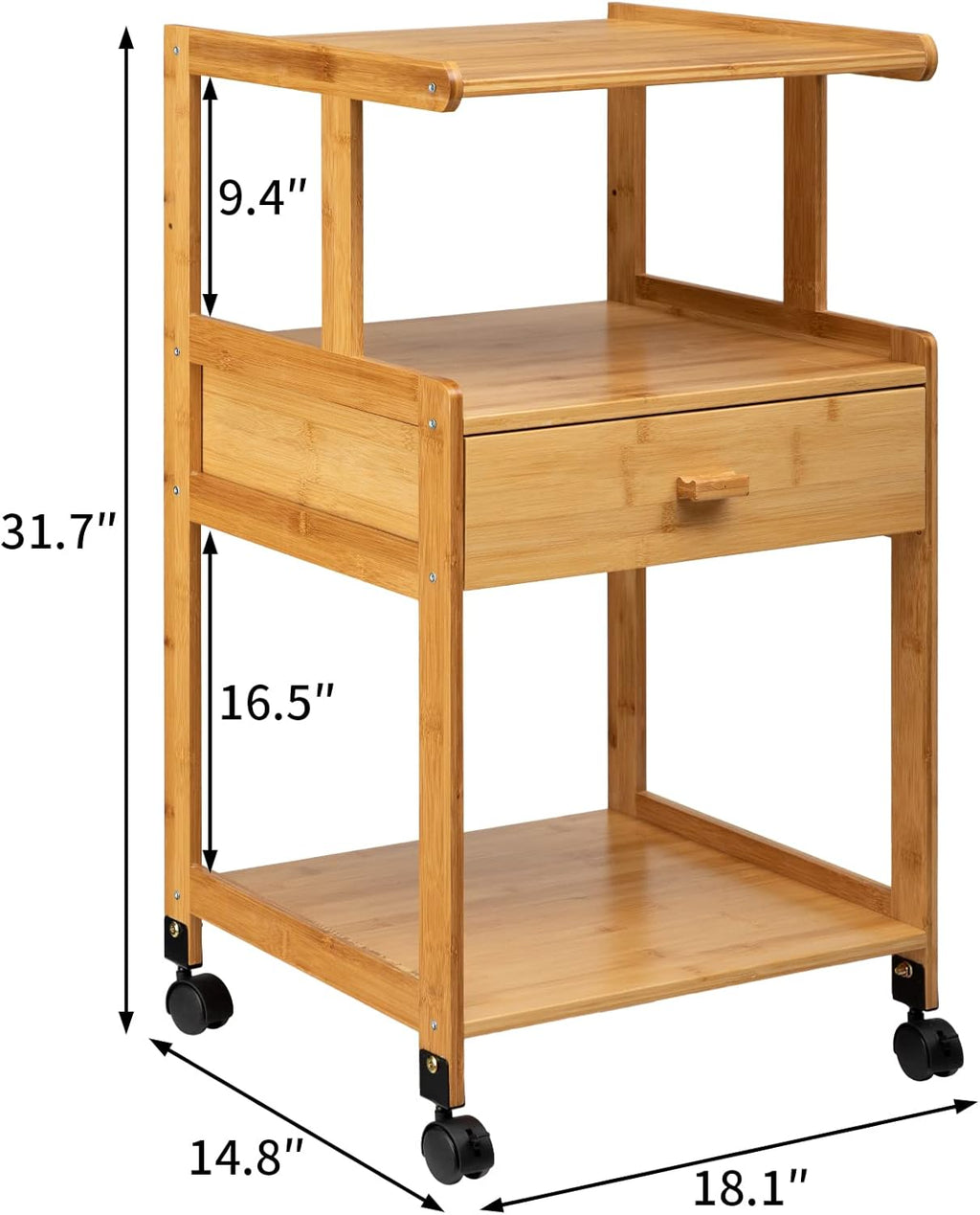 3-Tiers Mobile Printer Stand with Drawer I3415