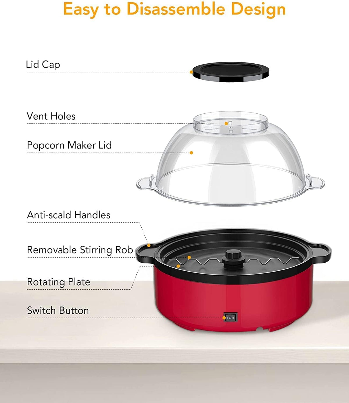 16-Cup Electric Hot Oil Popcorn Popper M281501