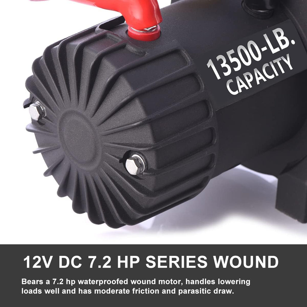 13500 lb Waterproof Synthetic Rope Electric Winch Kit T272
