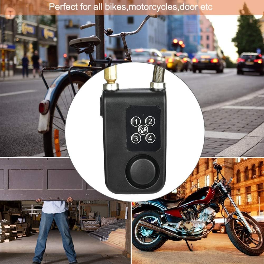 Anti-Theft Wireless Remote Control Alarm Bike Lock 4-Digit Password IP55 Waterproof H5457