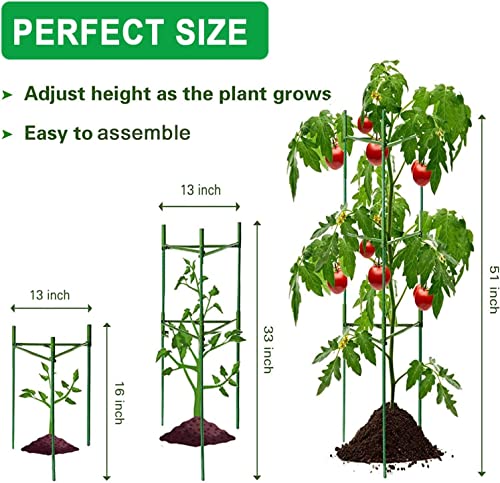 3 Packs Deformable 48inch Tomato Cages Plant Supports R264