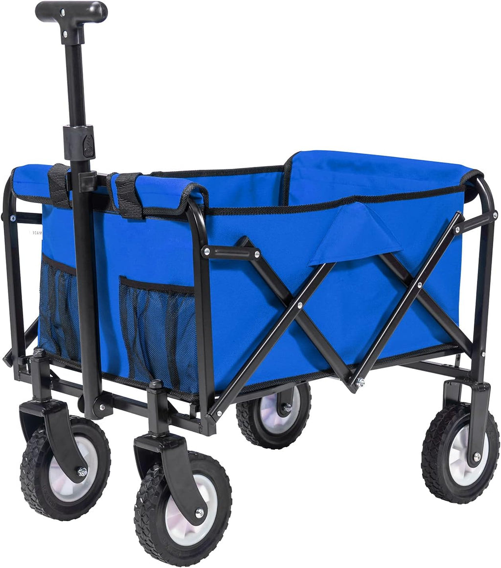 Collapsible Folding Wagon Utility Pull Cart Blue C421293
