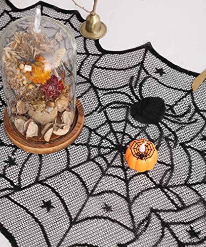 Black Lace Spider Web Table Runners 10 Packs 18x72inch M9833