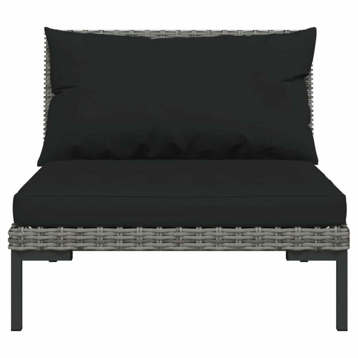 10 Piece Patio Set with Cushions Poly Rattan Dark Gray G823724