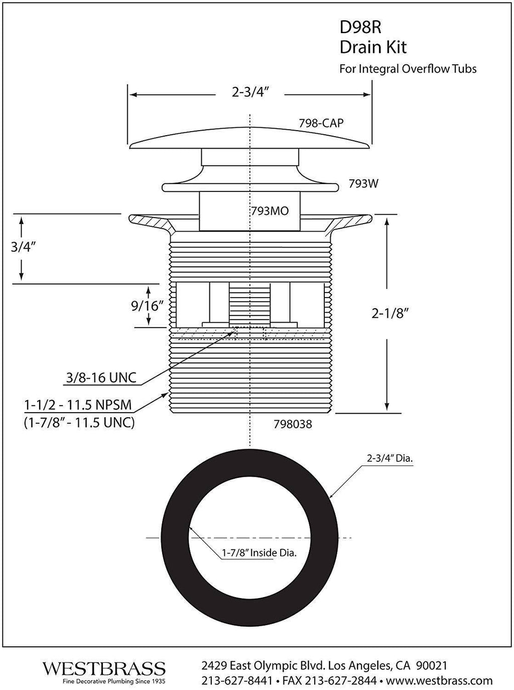 Satin Nickel Bath Drain X213
