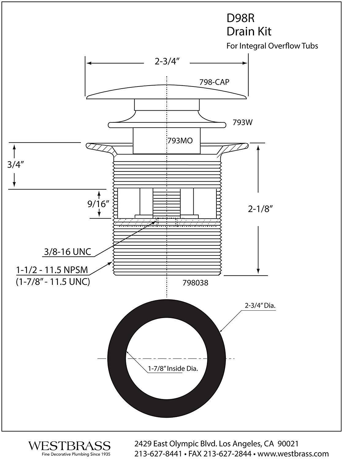 Satin Nickel Bath Drain X213