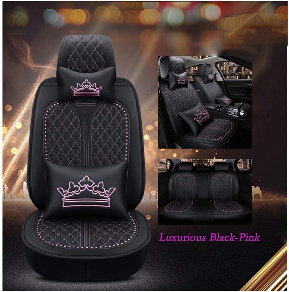Black-Pink Car Seat Covers Full Set U21992