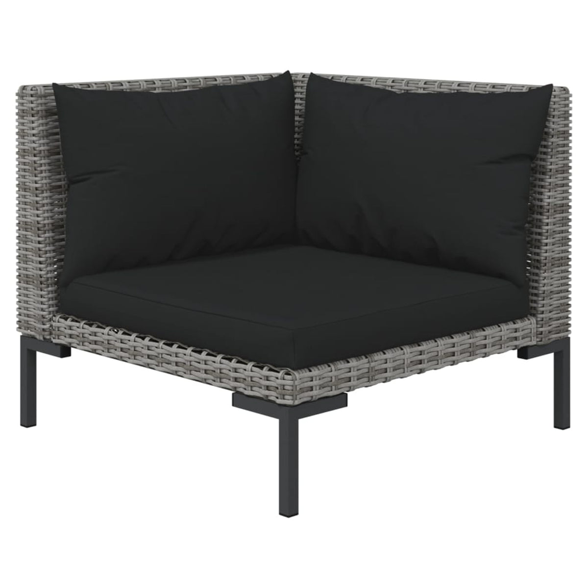 10 Piece Patio Set with Cushions Poly Rattan Dark Gray G823724