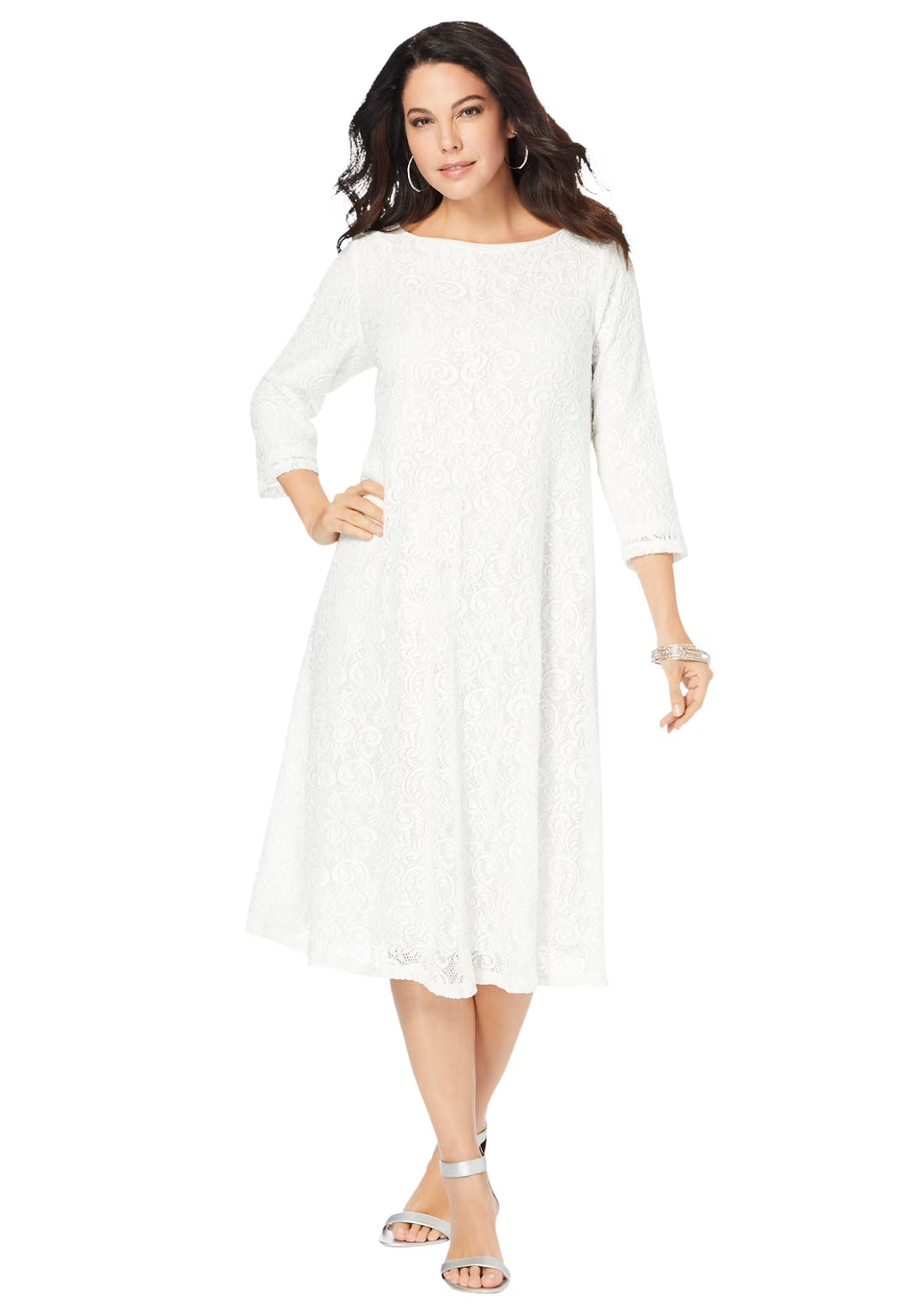 Plus Size Lace Swing Dress G20536