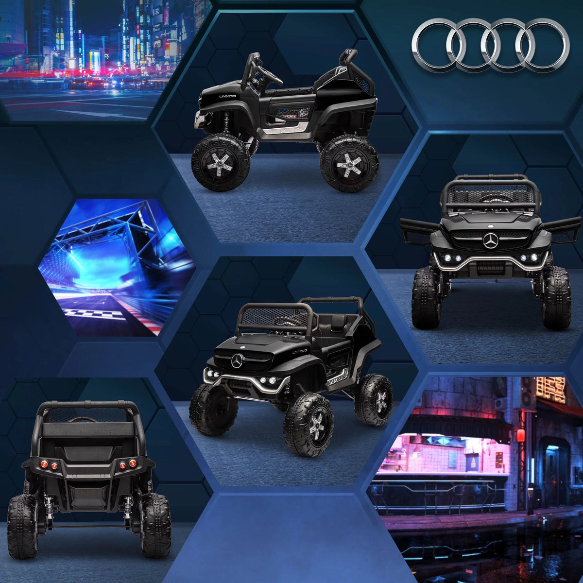 Black 12V Battery Powered Ride on Truck N52853