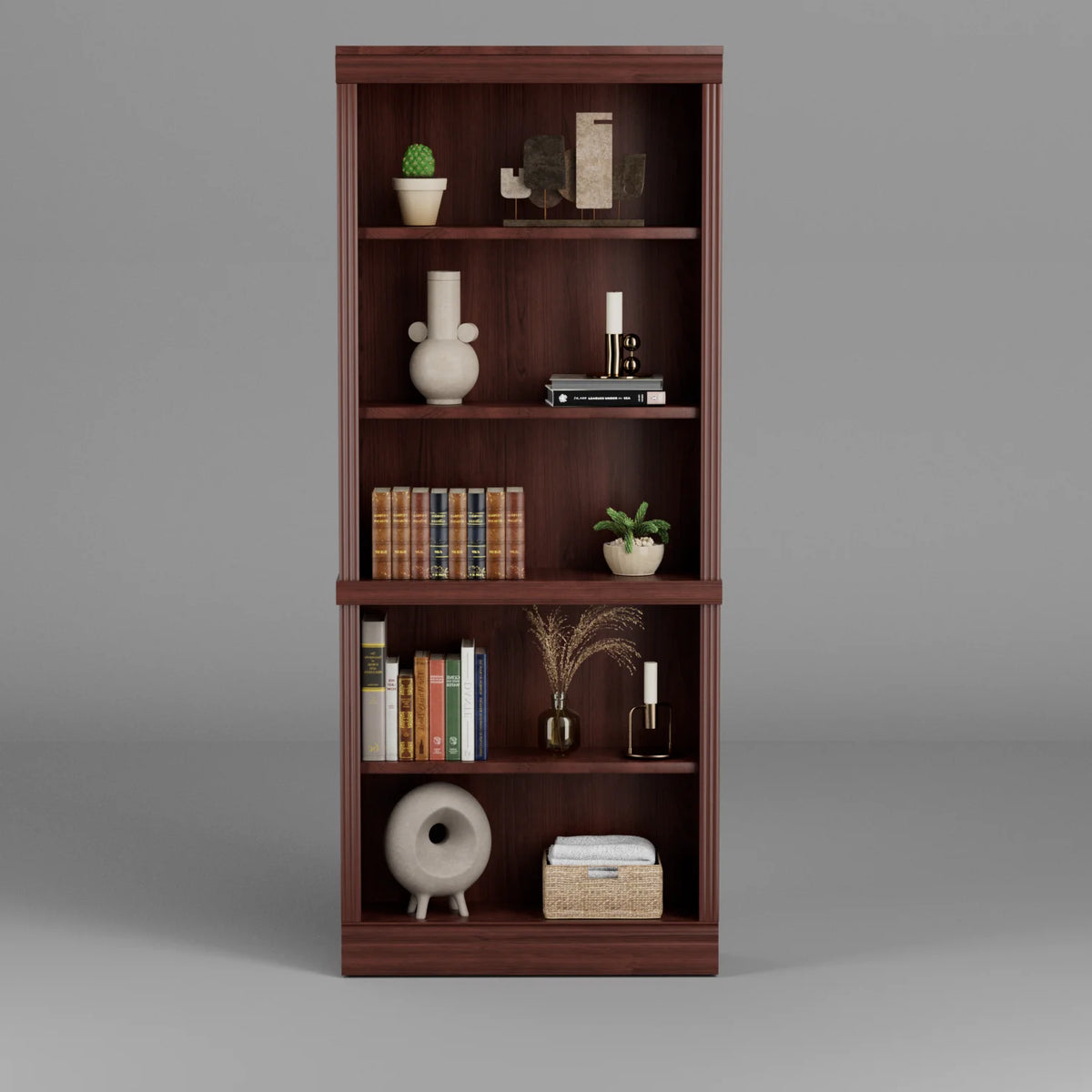 5-Shelf Wooden Corner Bookcase L413888