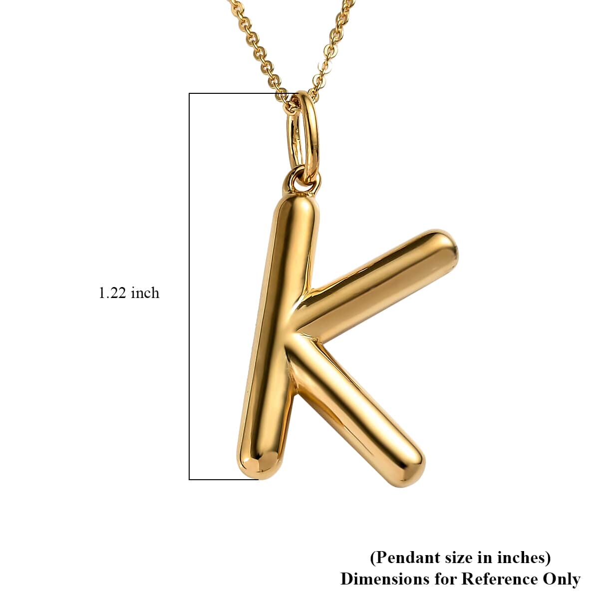925 Sterling Silver Vermeil Yellow Gold Plated Initial K Pendant Necklace 20" 7.25 Grams Z95787