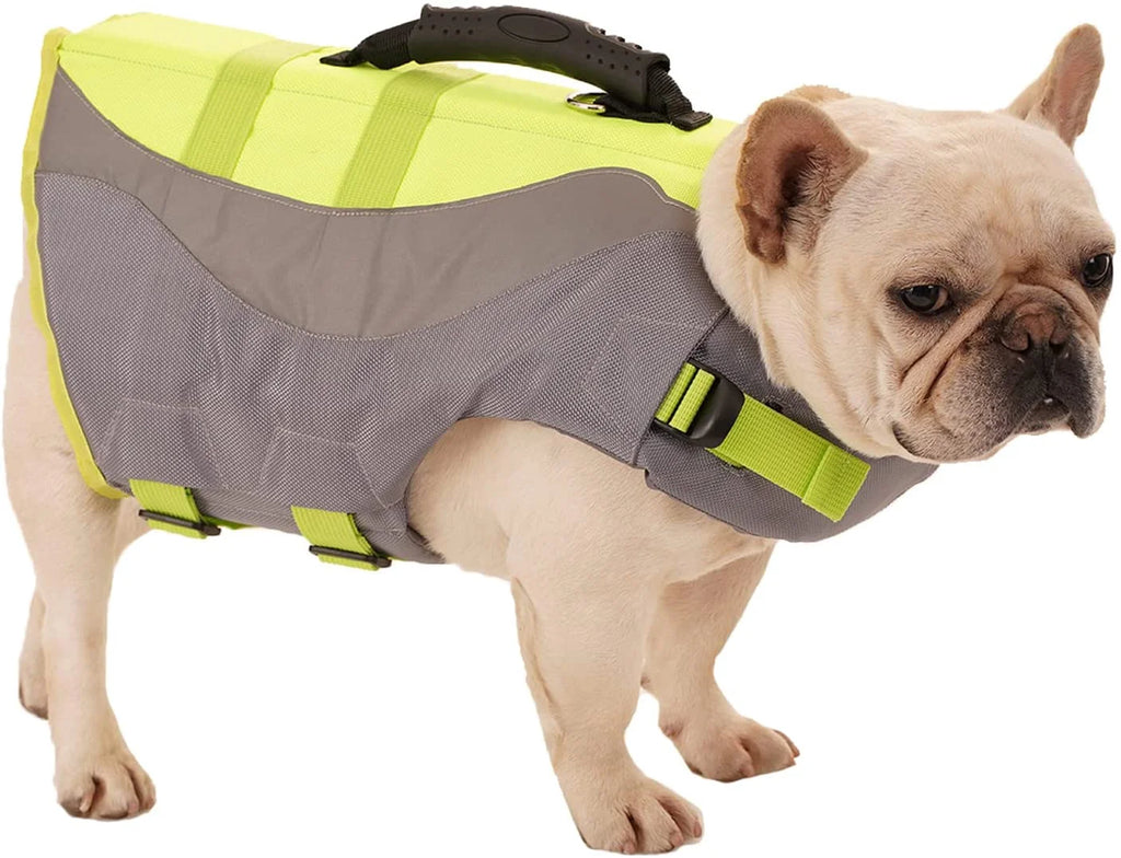Green XL Dog Life Jacket with Rescue Handle X5376