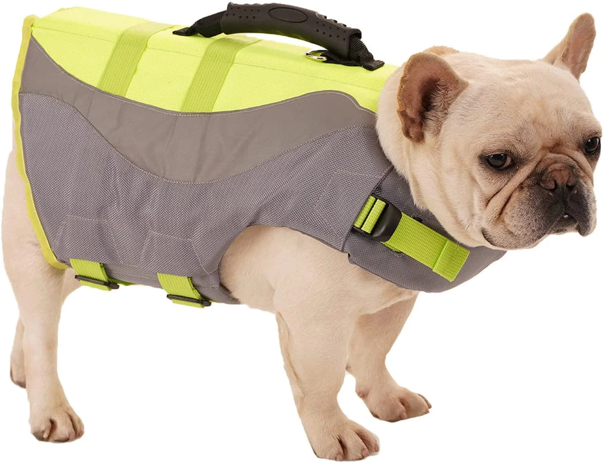 Green XL Dog Life Jacket with Rescue Handle X5376