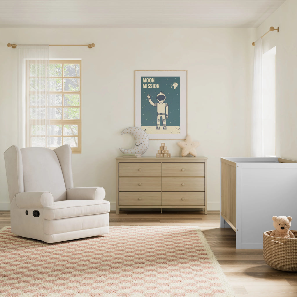 White 6 Drawer Double Dresser E913885