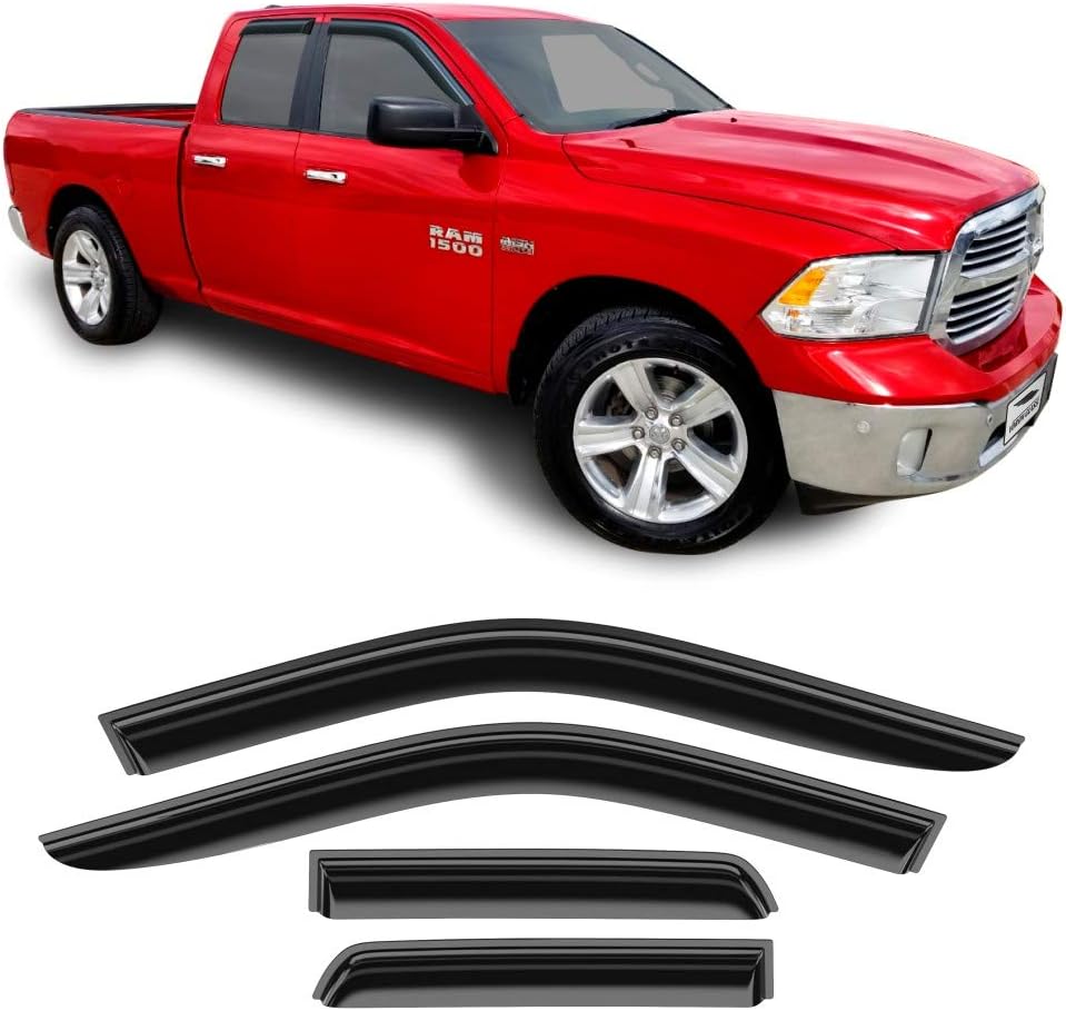 Glass Tape-on Rain Guards for Trucks, 4 Pieces O303726