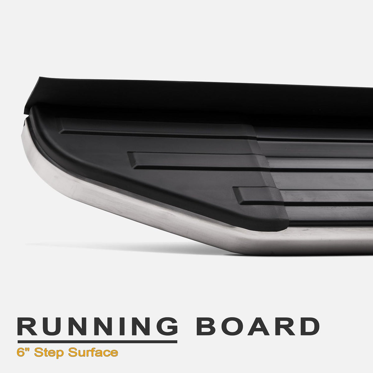Black Aluminum Running Boards with Chrome Trim S83771