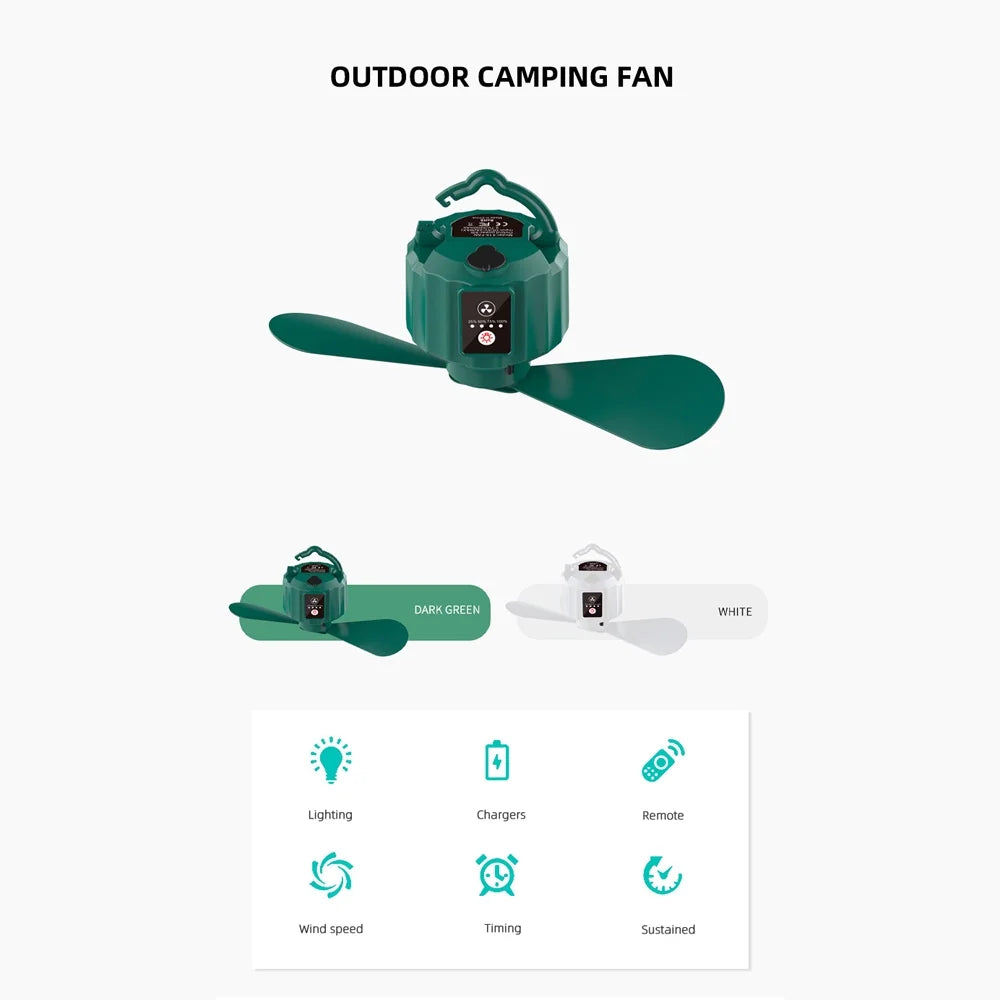 USB Rechargeable Portable Tent Ceiling Fan with Remote Controller B63624