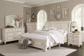 King 5pc Bedroom Set Platform Bed Dresser Mirror Chest Nightstand White Y598623