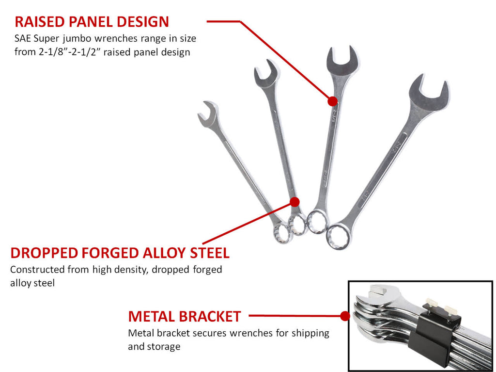 4-Piece SAE Raised Panel Combination Wrench Set I5493